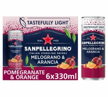 SAN PELLEGRINO – Sparkling Pomegranate & Orange Slim Cans – 6x330ml 6Pack