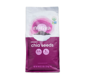 NUTIVA – Organic, non-GMO, Premium Black Chia Seeds – 48oz,1.36kg