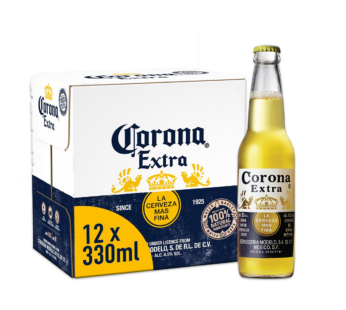 CORONA – Extra Premium Lager Beer Bottles – 12x330ml 12Pack, ABV.4.5%