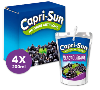 CAPRI SUN – Blackcurrant Juice – 4x200ml 4 Pack