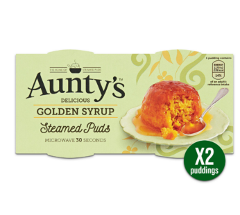 AUNTYS – Microwavable Steamed Golden Syrup Puddings – 2Pack 95g