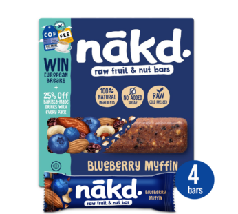 NAKD – Raw Fruit & Nut Bars Blueberry Muffin 4 Bars – 140g