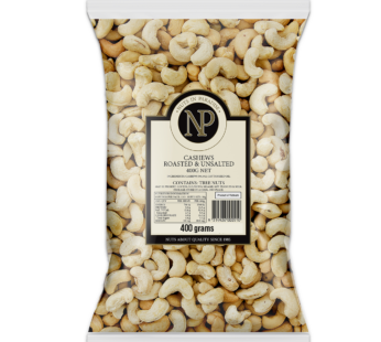 NUTS IN PARADISE – Cashews Roasted & Unsalted – 400g