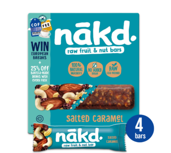 NAKD – Raw Fruit & Nut Bars Salted Caramel 4 Bars – 140g