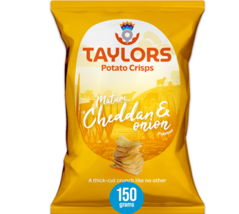 Taylors Mature Cheddar & Onion Flavour Potato Crisps 150g