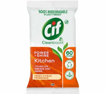 CIF – Kitchen Cleaning Biodegradable Wipes Fresh Citrus – 60’s 60Sheets