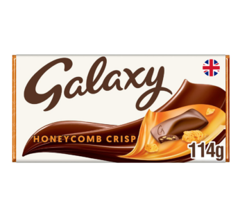GALAXY – Honeycomb Crisp Pieces & Milk Chocolate Block Bar – 114g