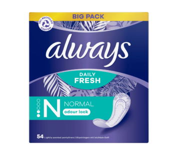 ALWAYS – Dailies Fresh Scent Panty Liners Normal – Value Pack – 54 per pack