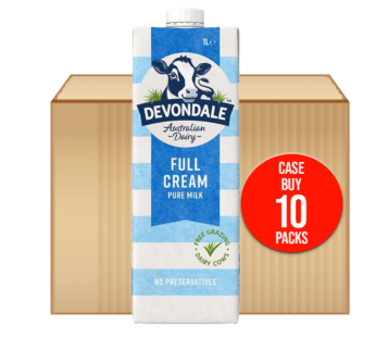 DEVONDALE – Pure Full Cream Milk – 10x1L FullCase