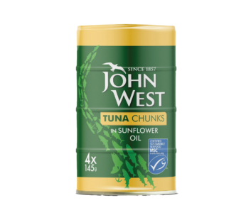 JOHN WEST – Tuna Chunks In Sunflower Oil – 4 x 145g 4Pack
