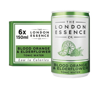 LONDON ESSENCE CO – Blood Orange & Elderflower Tonic Water Cans – 6 x 150ml 6Pack