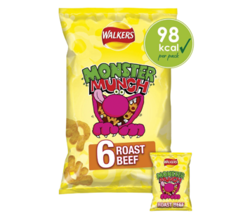 WALKERS – Monster Munch Roast Beef Multipack Snacks – 6Pack