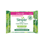 SIMPLE - Biodegradable Face Cleansing Wipes TwinPack - 2x20's