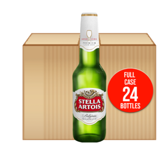 STELLA ARTOIS – Premium Larger Beer Bottles – 24x330ml Case, ABV 4.6%