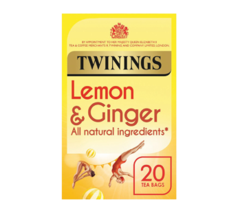 TWININGS – Lemon & Ginger Tea Bags – 20’s