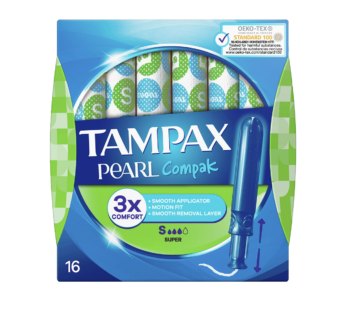 TAMPAX – Compak Superplus Tampons Pearl Applicator – 16’s