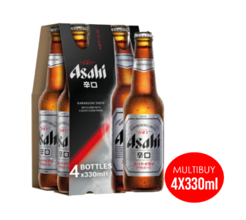 ASAHI – Super Dry Beer Larger Bottles 4Pack x 330ml – ABV. 5.0%