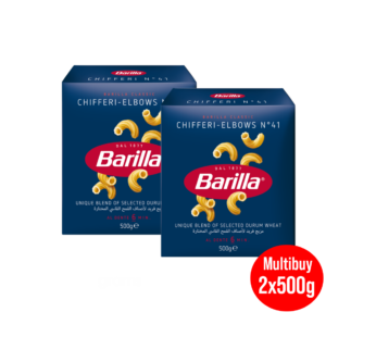 BARILLA – Pasta Chifferi Elbows – 2x500g Multibuy