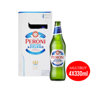 PERONI – Nastro Azzurro Larger Bottles 4Pack x 330ml – ABV 5%