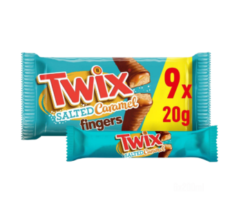 TWIX – Salted Caramel & Milk Chocolate Fingers Biscuit Snack Bars 9 Pack – 180g