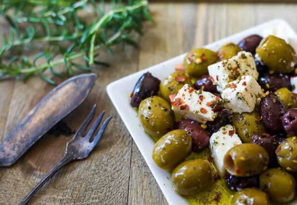 Antipasti - olives - olive oil
